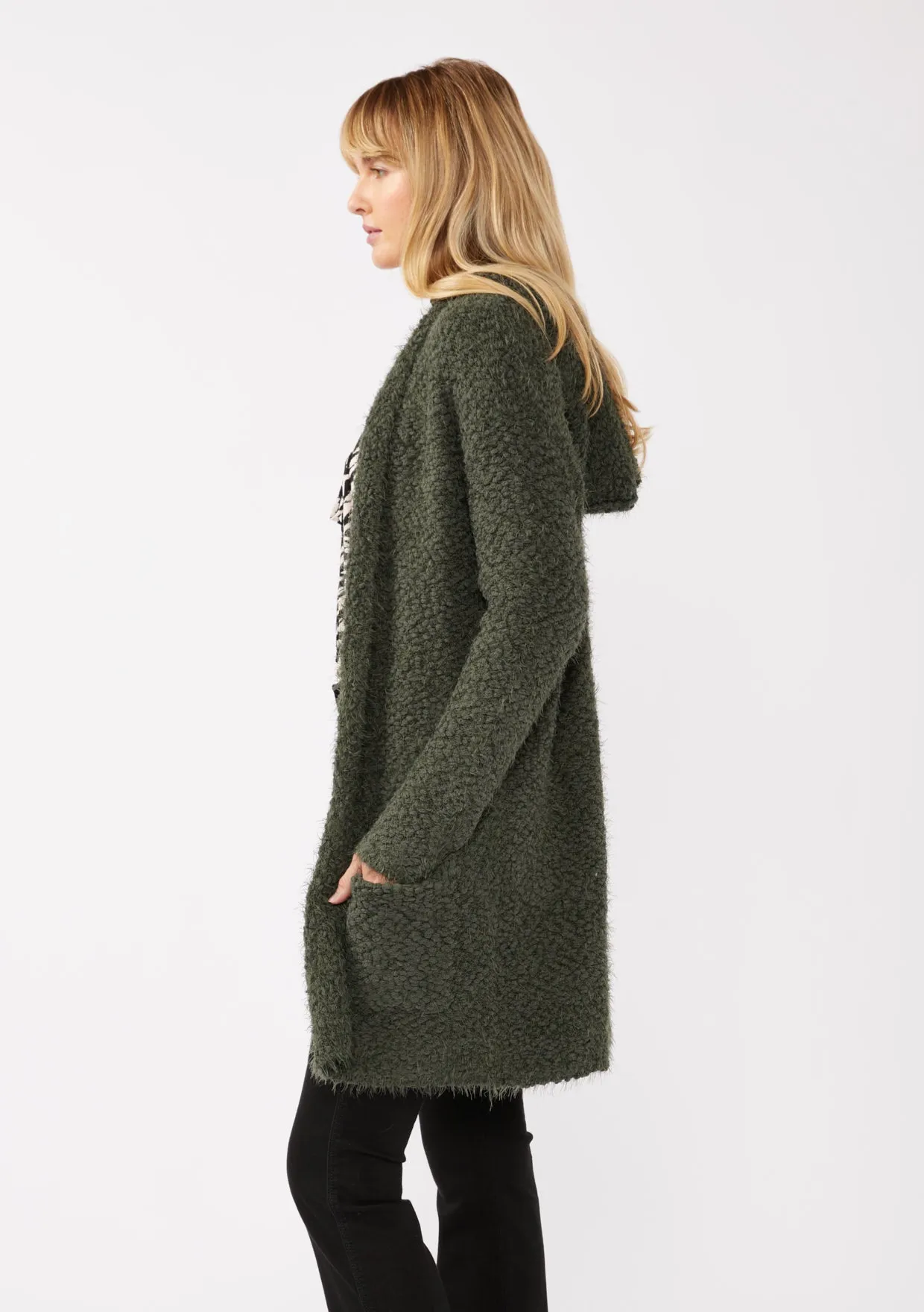 Hooded Cardigan with Pockets