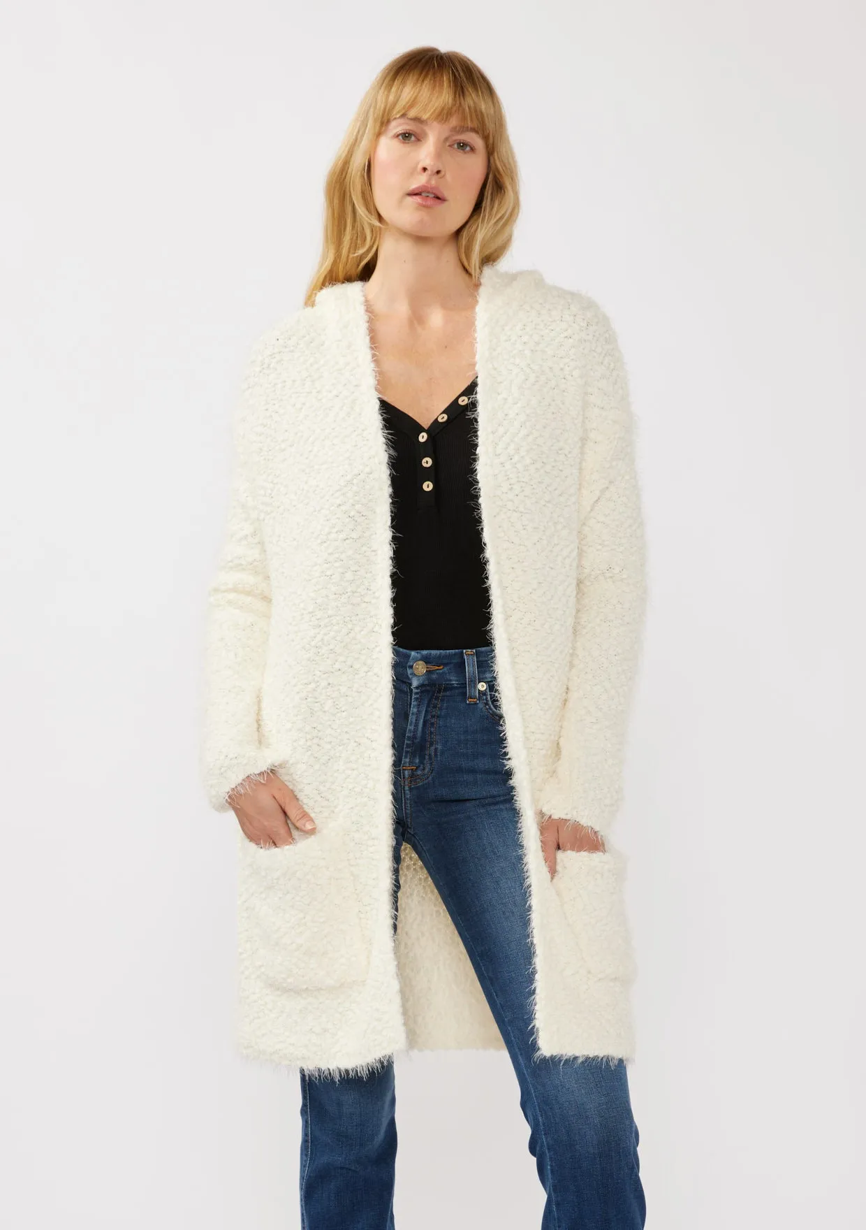 Hooded Cardigan with Pockets