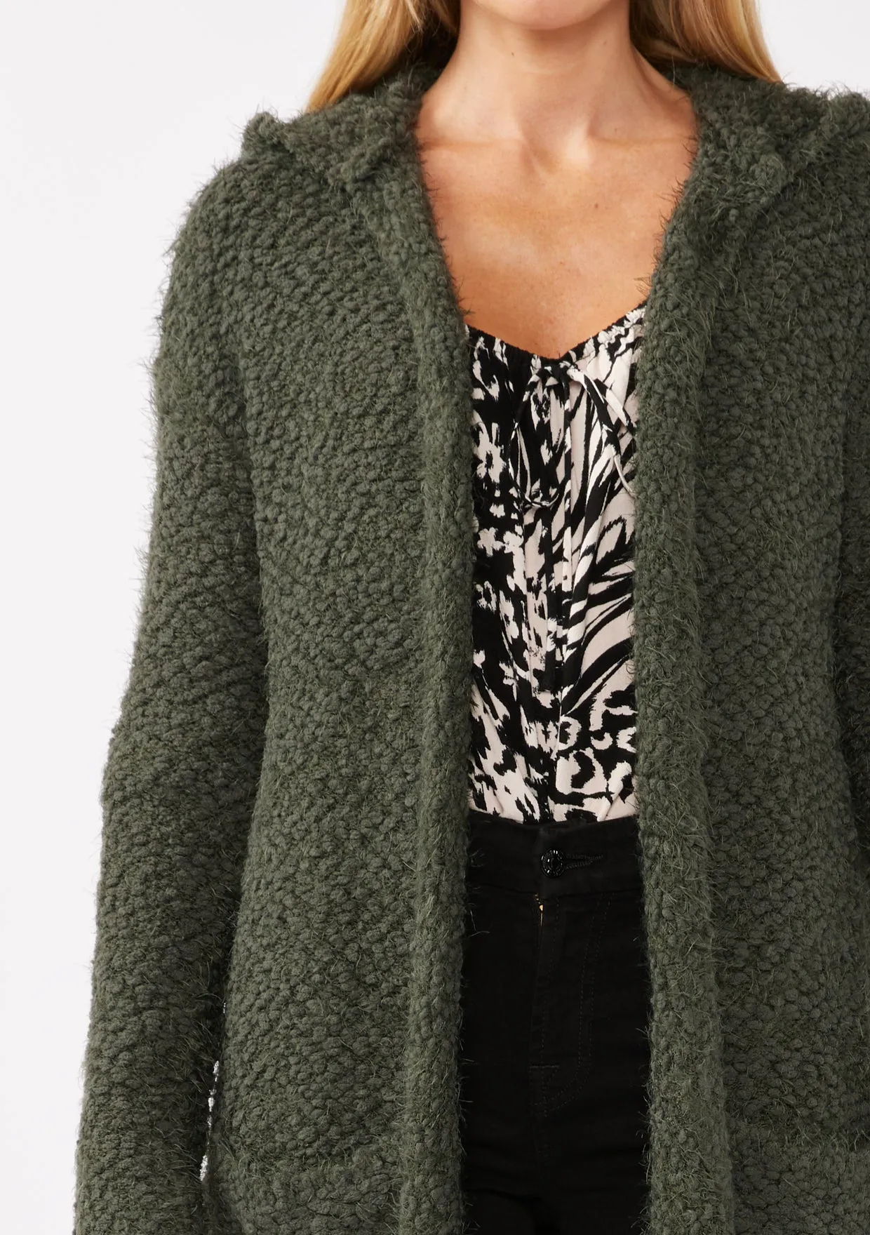 Hooded Cardigan with Pockets