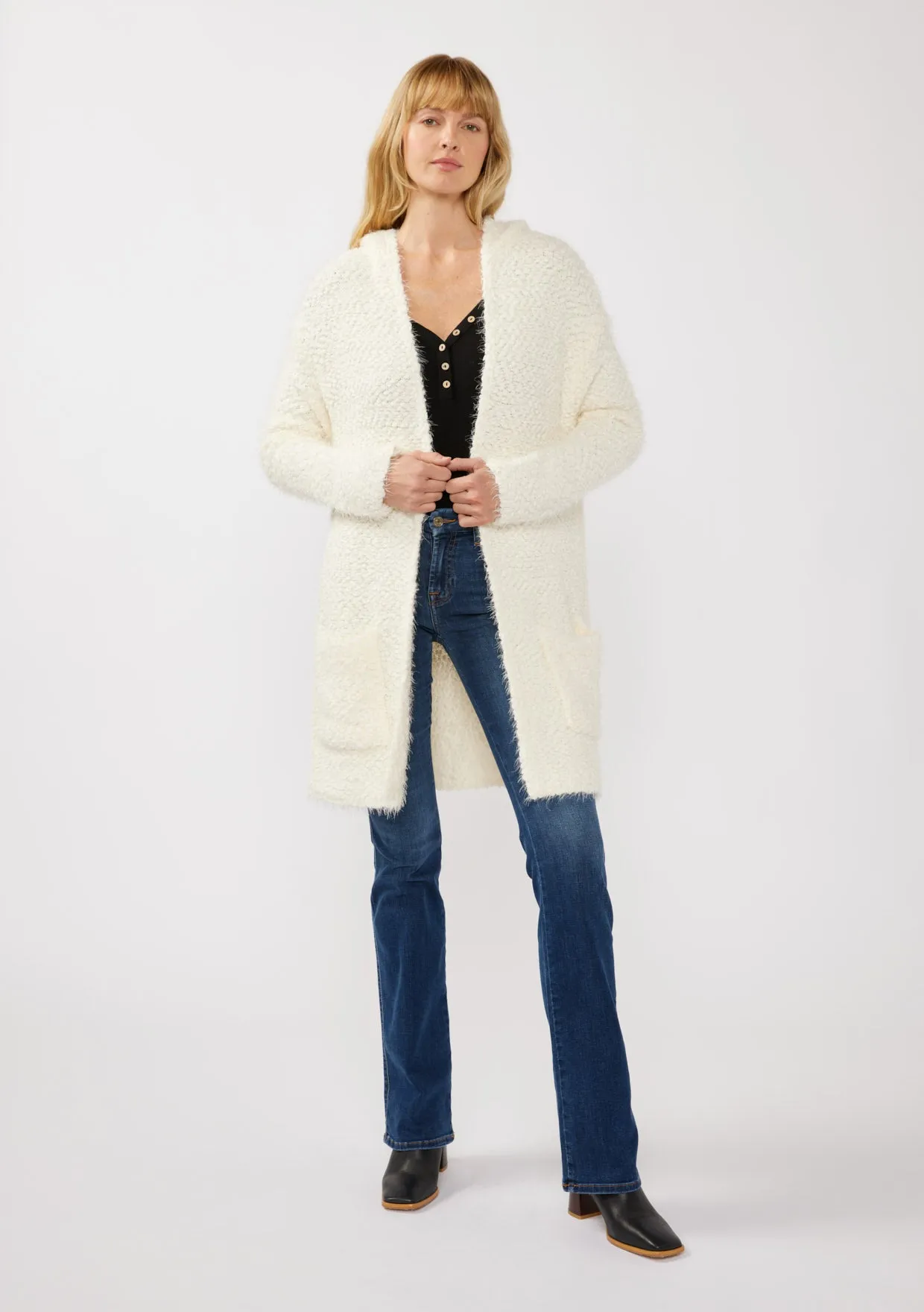 Hooded Cardigan with Pockets