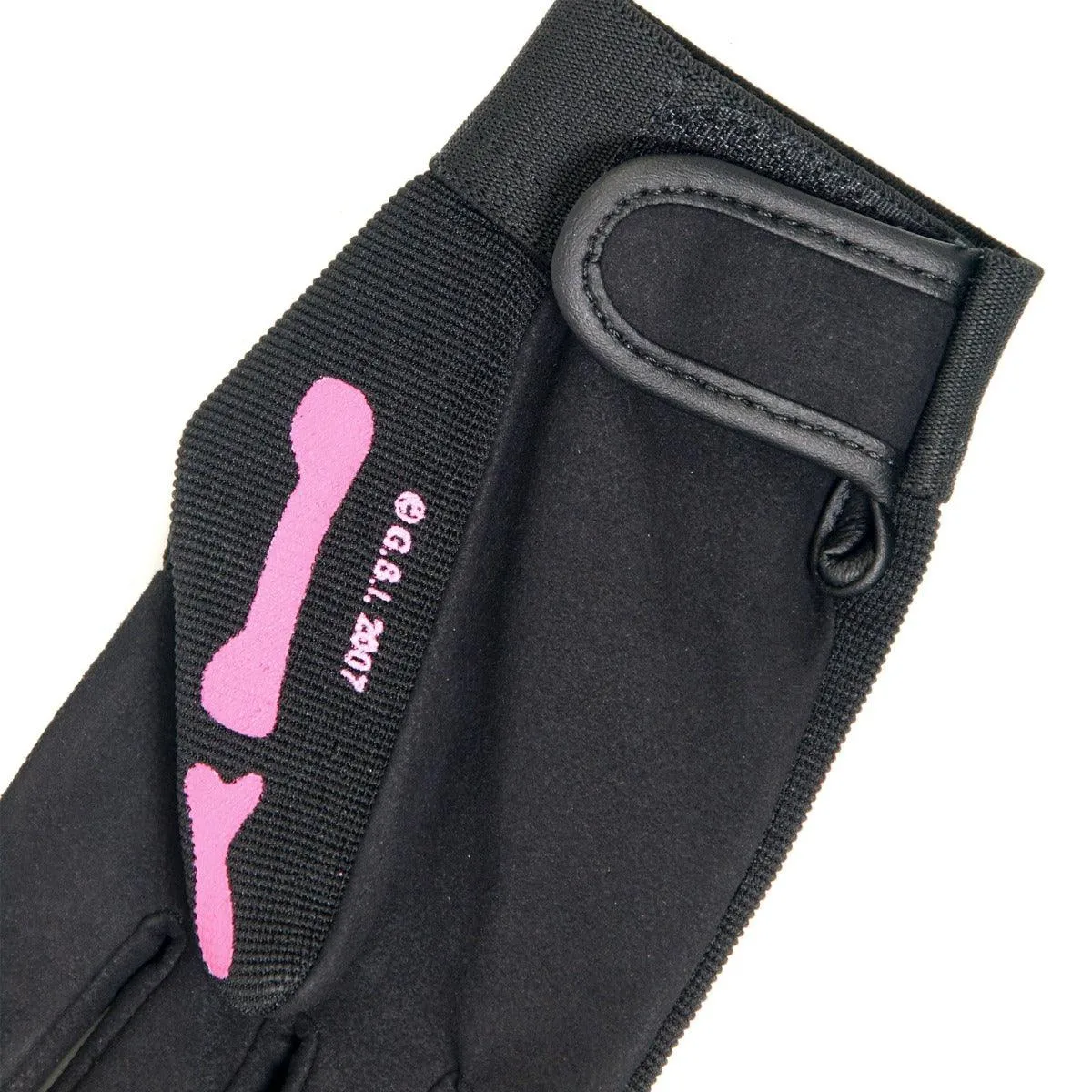 Hot Leathers Pink Skeleton Ladies Mechanics Gloves