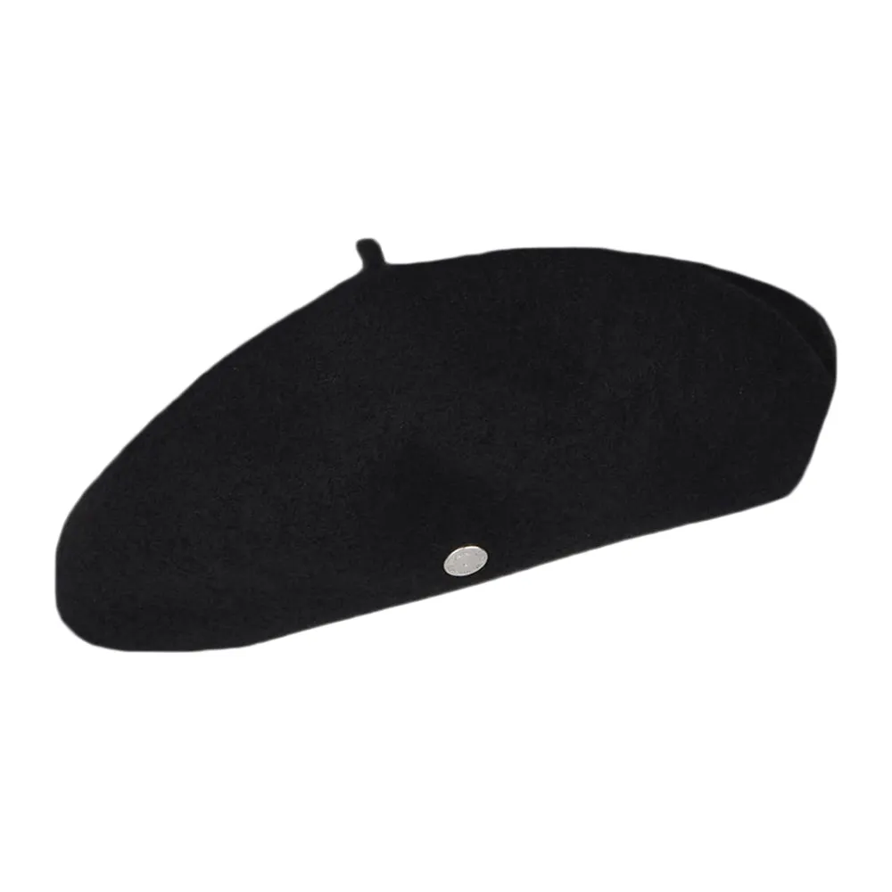 Héritage par Laulhère Hats Authentique Merino Wool Beret - Black