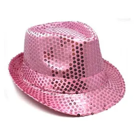 Light Pink Sequin Trilby Hat