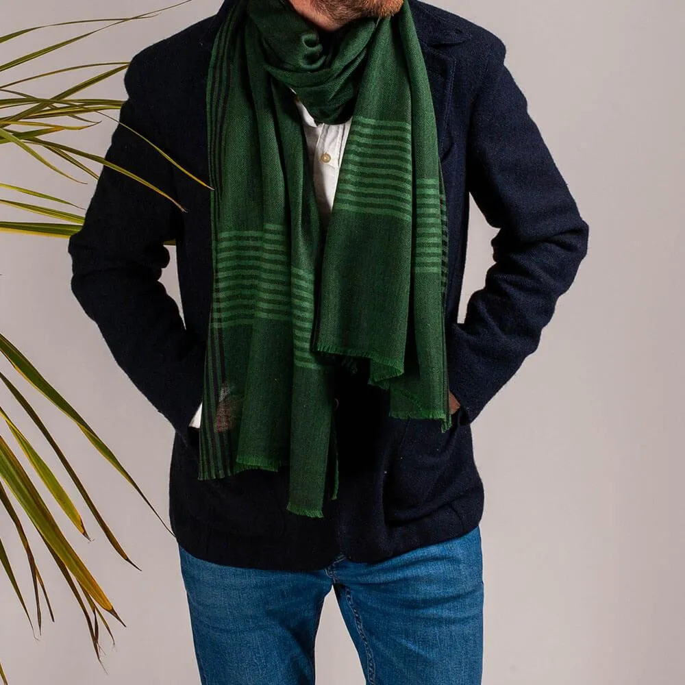 Lincoln Green Silk and Wool Scarf