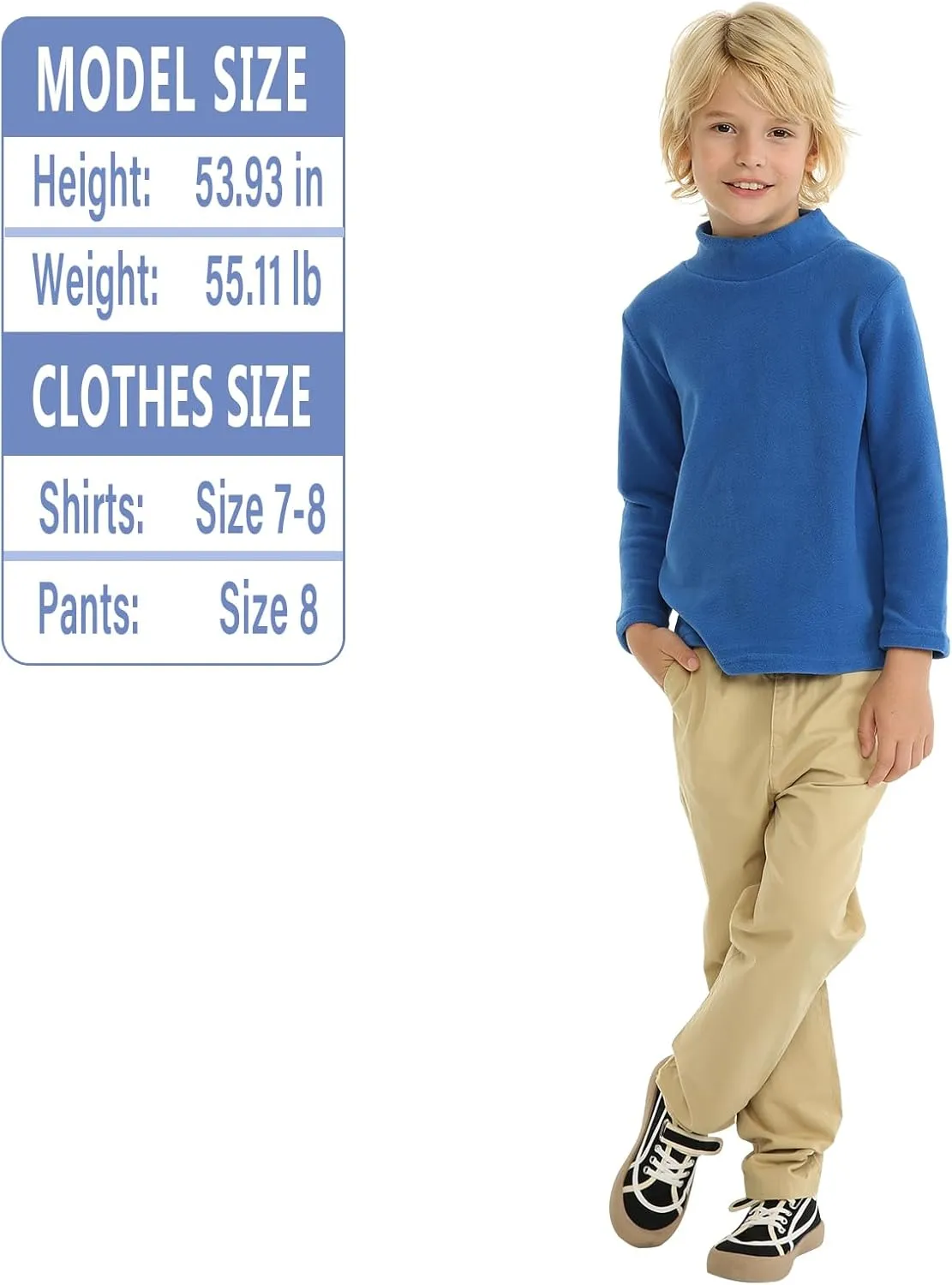 LittleSpring Unisex Kids Polar Fleece Turtleneck Base Top (2-8 Years)
