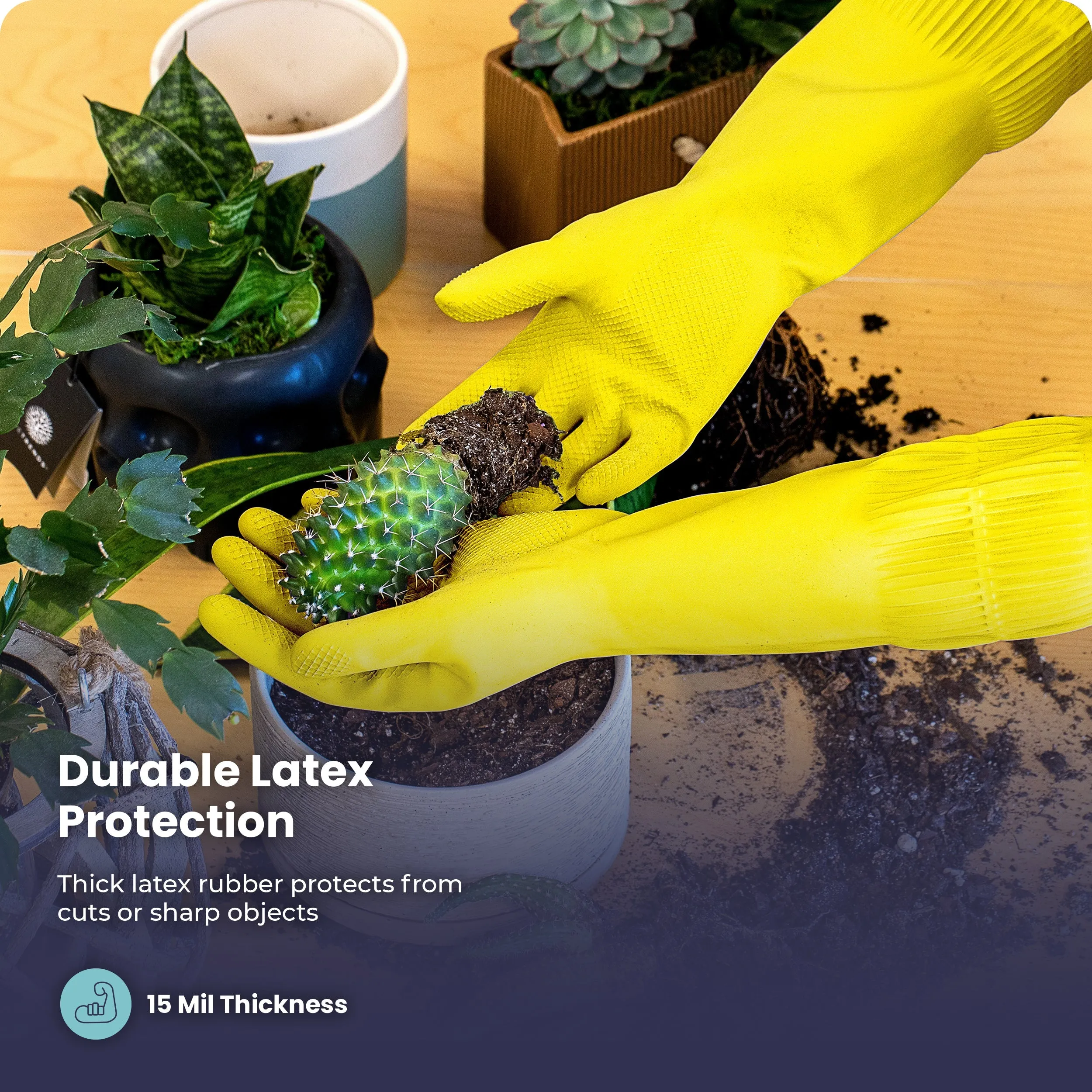 Long Sleeve Dish Gloves (Yellow) 120Pair (S)