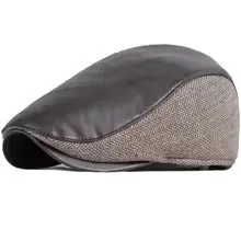 Luxe Leather & Tweed Flat Cap - Fushia