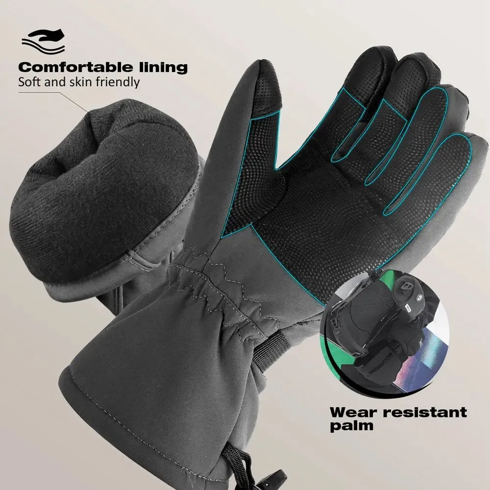MCTi Waterproof Mens Ski Gloves Winter Warm 3M Thinsulate Snowboard Snowmobile Cold Weather Gloves
