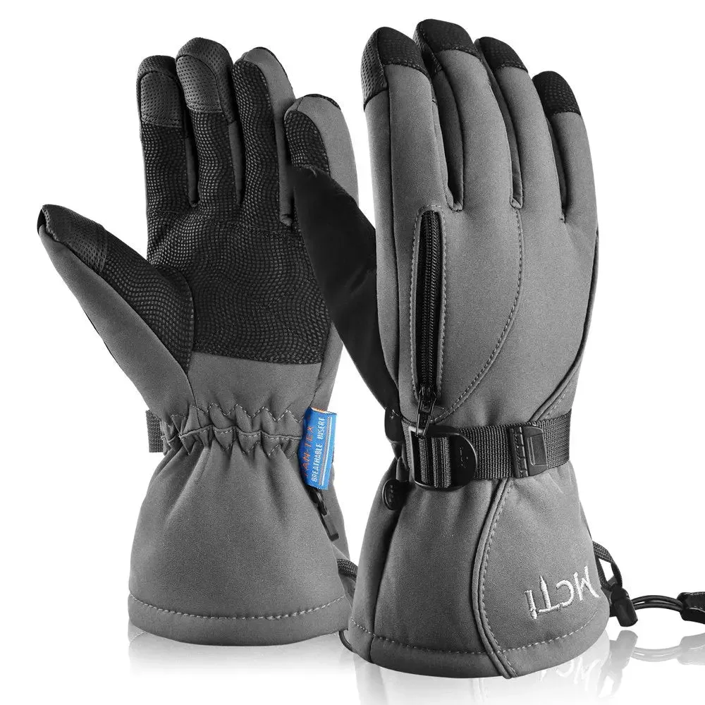 MCTi Waterproof Mens Ski Gloves Winter Warm 3M Thinsulate Snowboard Snowmobile Cold Weather Gloves