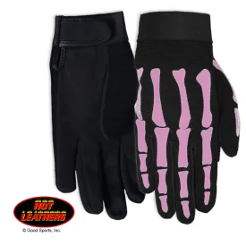 MECHANIC GLOVES - PINK SKELETON