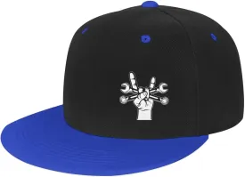 Mechanic Wrenches Hat Funny Snapback Flat Brim Bill Hip Hop Baseball Cap Women Men Gift