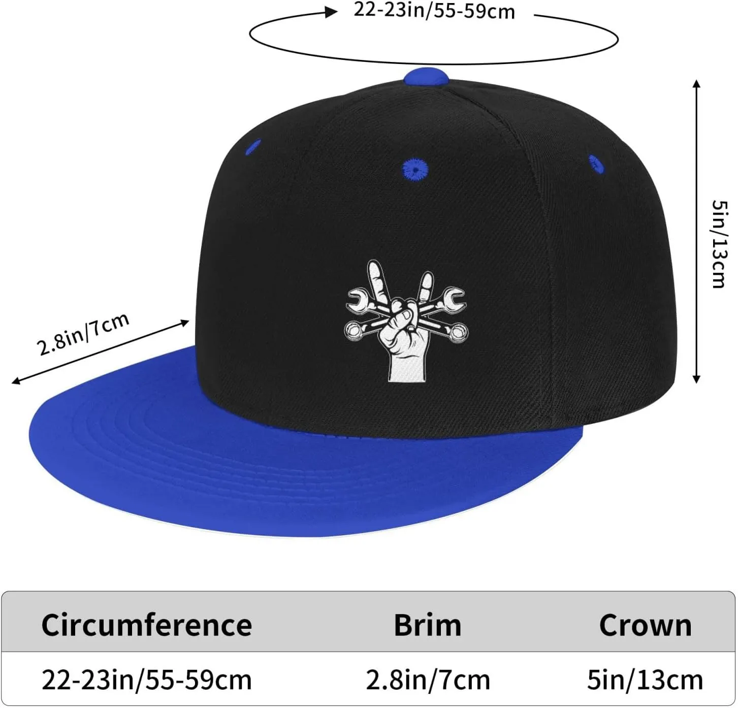 Mechanic Wrenches Hat Funny Snapback Flat Brim Bill Hip Hop Baseball Cap Women Men Gift