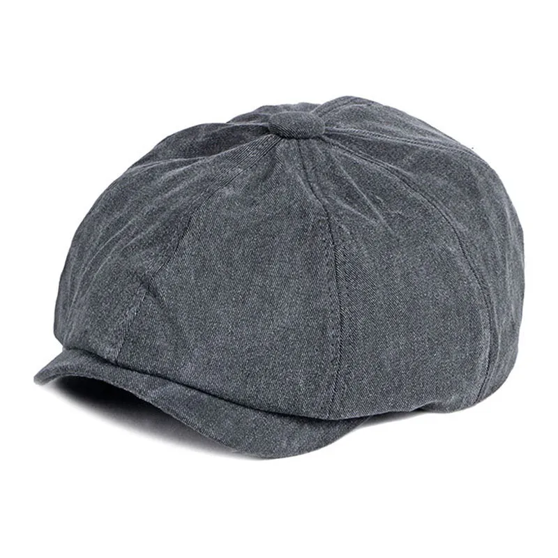 Men's Retro Casual Washed Cotton Newsboy Cap 31367605M
