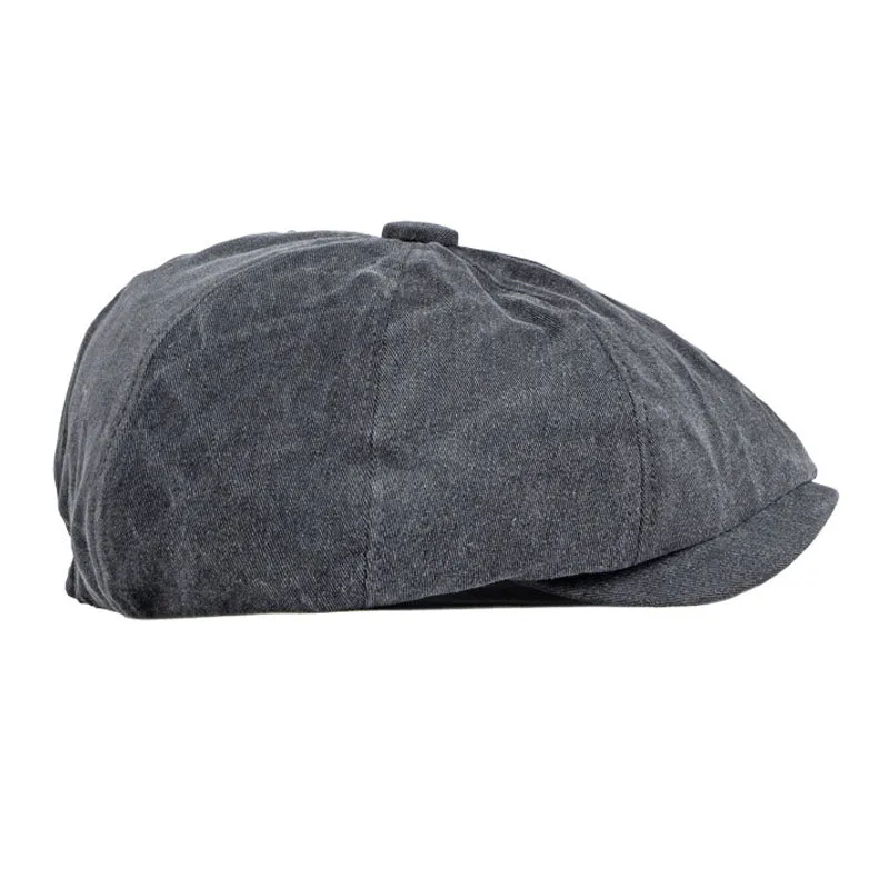 Men's Retro Casual Washed Cotton Newsboy Cap 31367605M