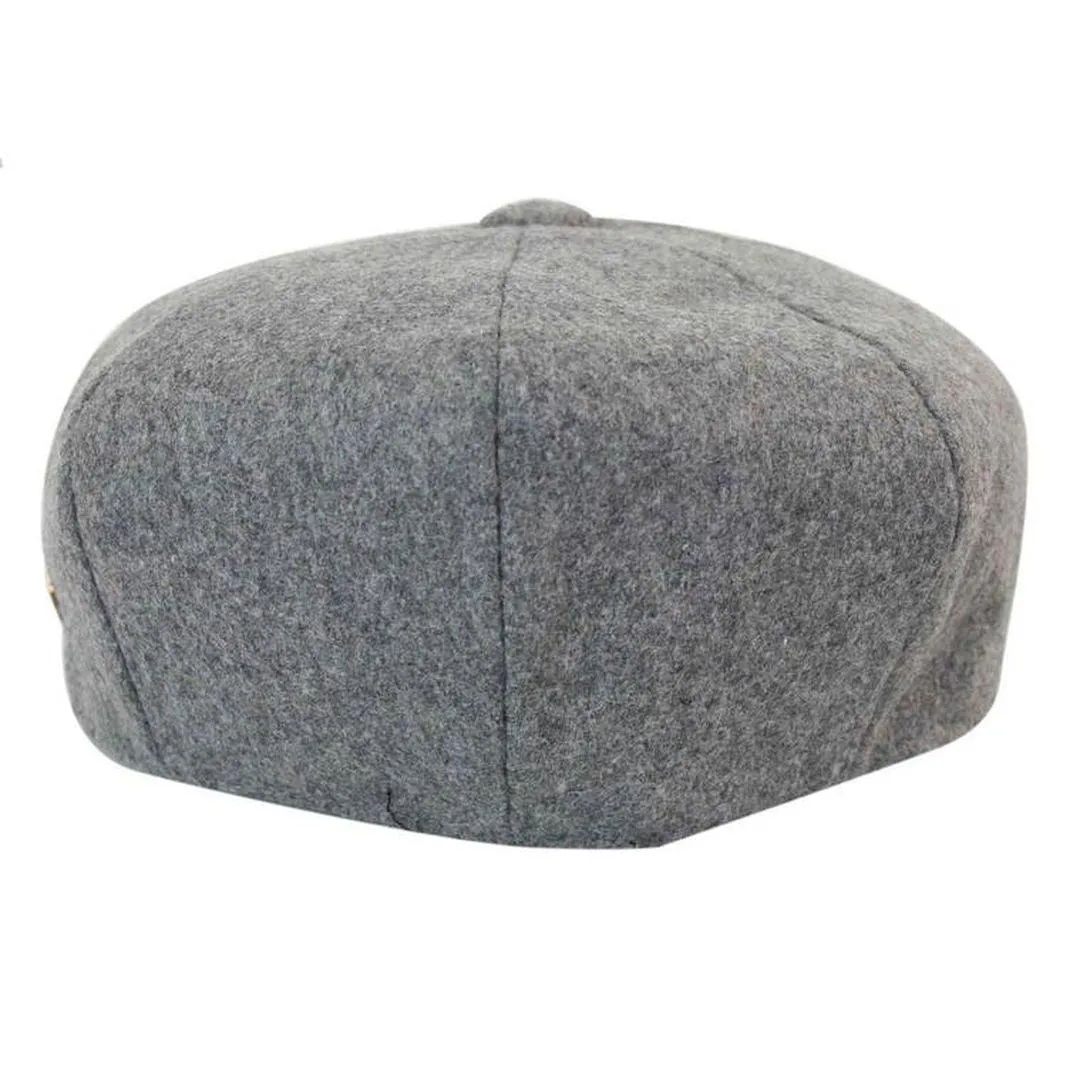 Mens Tweed Newsboy Cap Blinders Baker Boy Flat Grandad Hat 8 Panel Plain