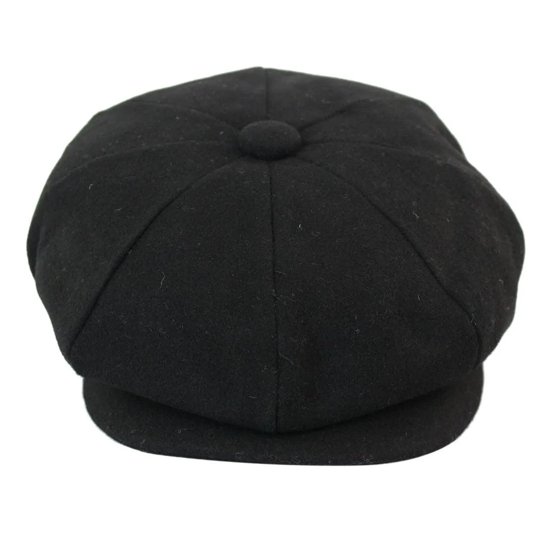 Mens Tweed Newsboy Cap Blinders Baker Boy Flat Grandad Hat 8 Panel Plain