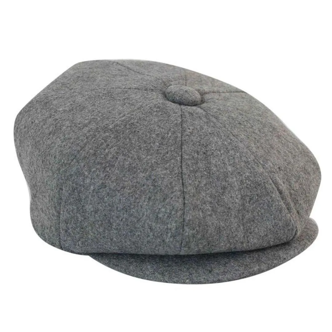 Mens Tweed Newsboy Cap Blinders Baker Boy Flat Grandad Hat 8 Panel Plain