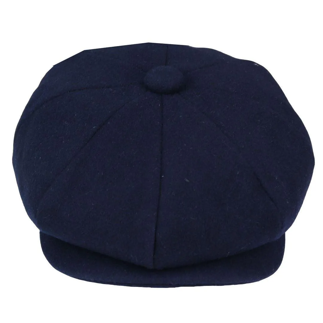 Mens Tweed Newsboy Cap Blinders Baker Boy Flat Grandad Hat 8 Panel Plain