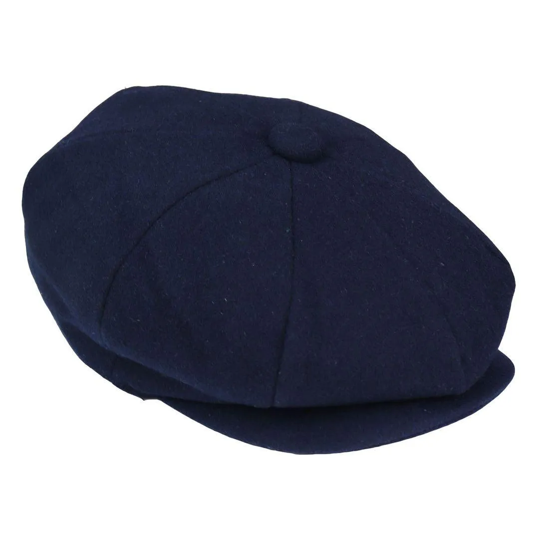 Mens Tweed Newsboy Cap Blinders Baker Boy Flat Grandad Hat 8 Panel Plain