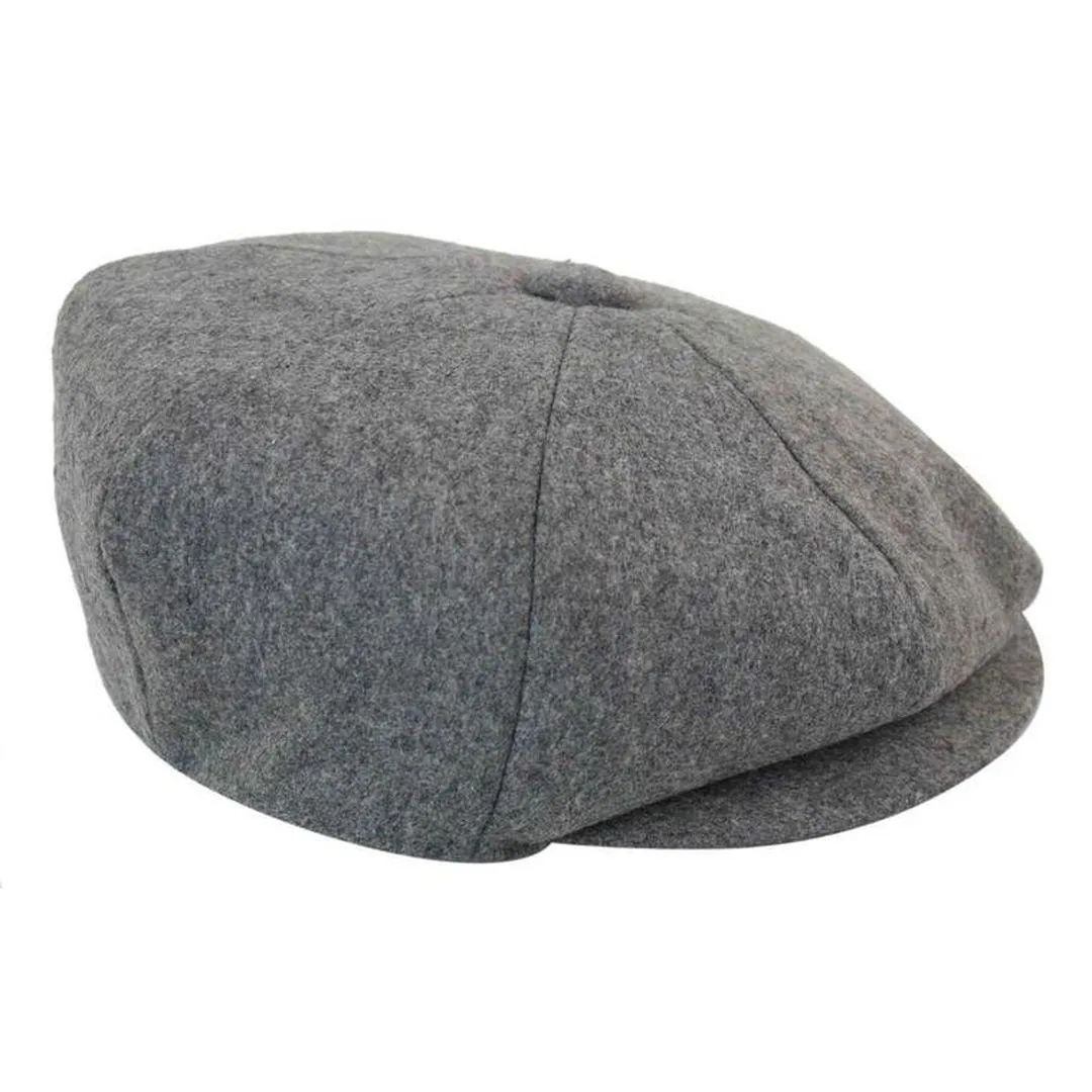 Mens Tweed Newsboy Cap Blinders Baker Boy Flat Grandad Hat 8 Panel Plain