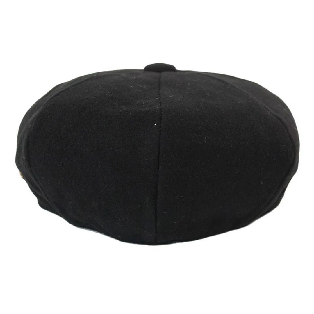 Mens Tweed Newsboy Cap Blinders Baker Boy Flat Grandad Hat 8 Panel Plain