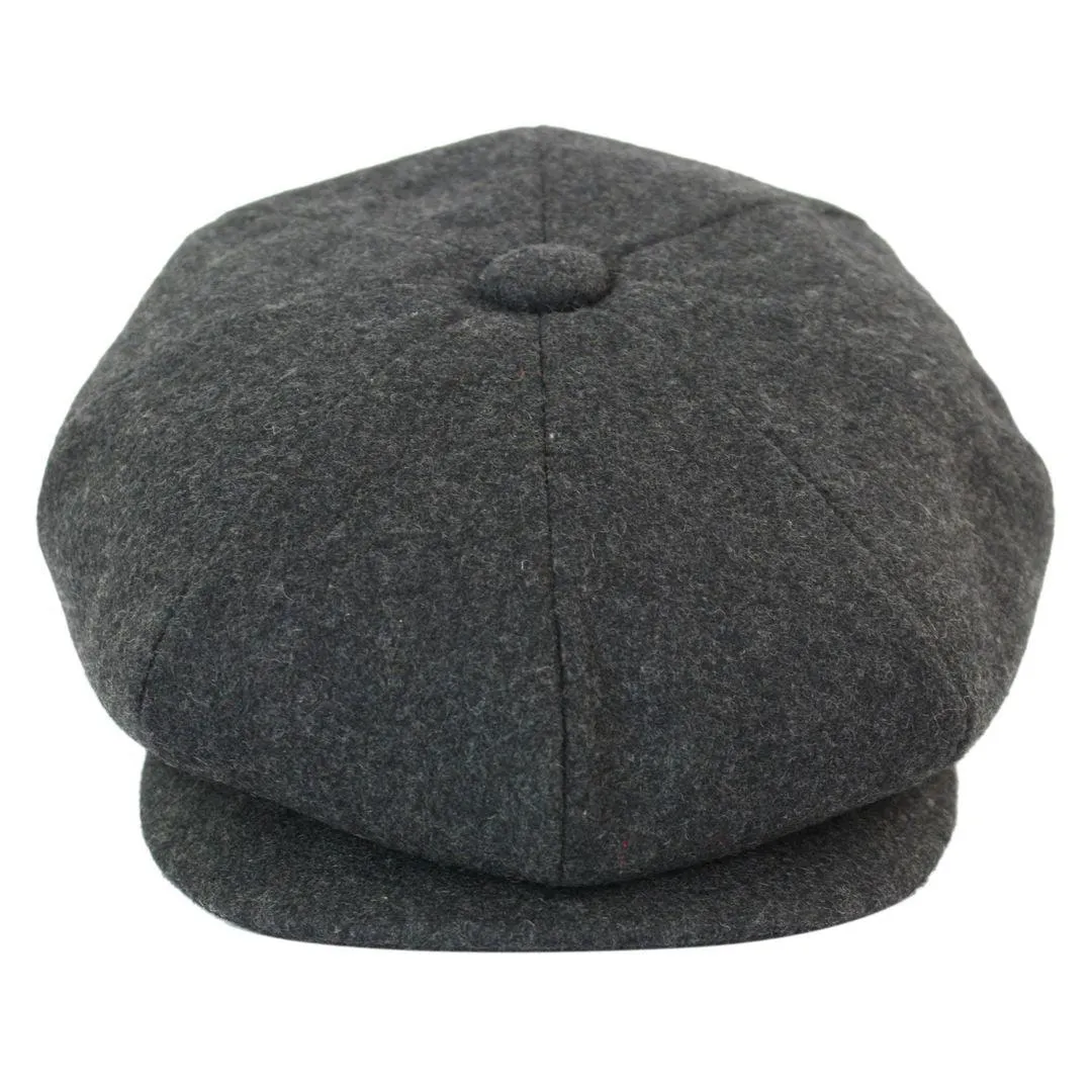 Mens Tweed Newsboy Cap Blinders Baker Boy Flat Grandad Hat 8 Panel Plain