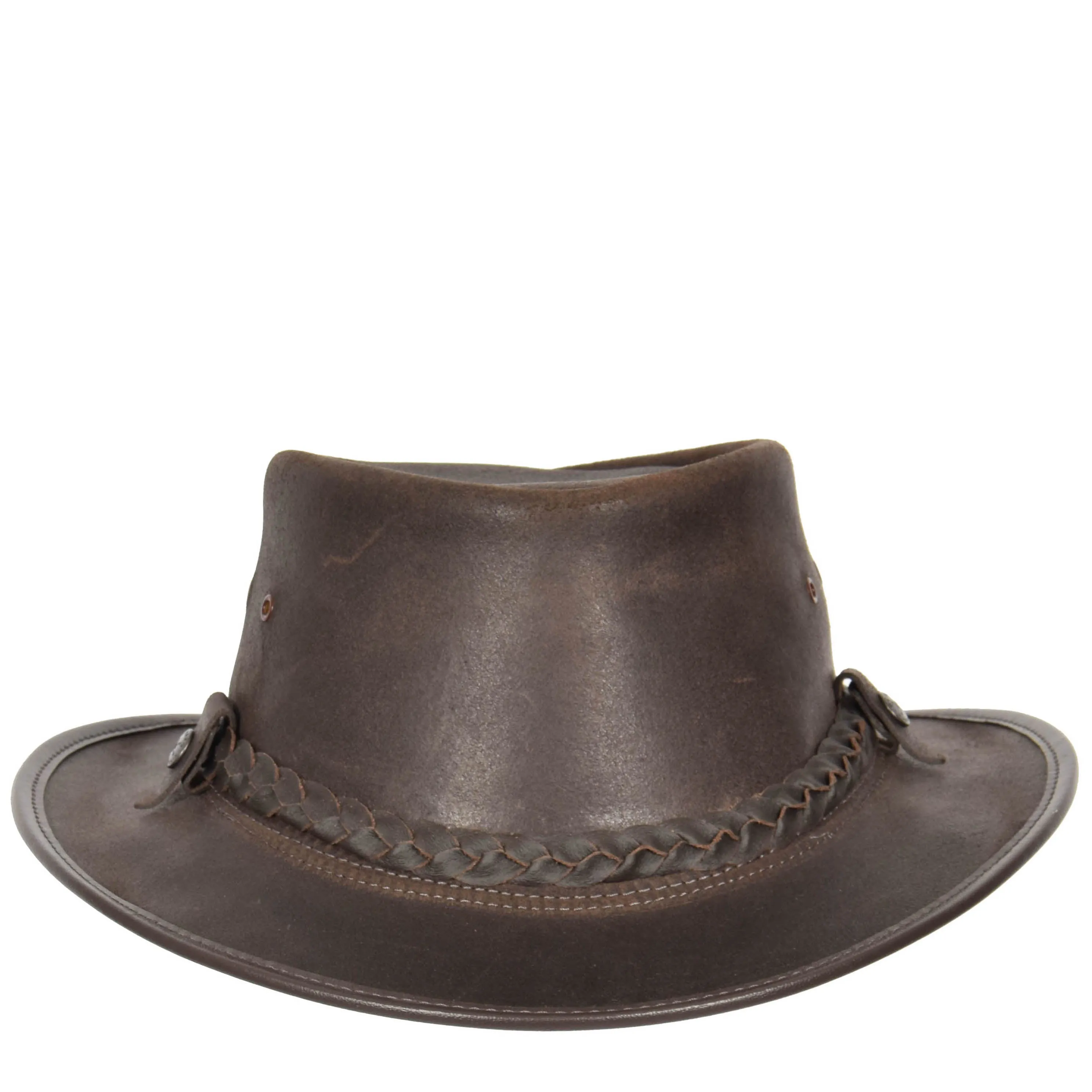 Original Australian Bush Hat Real Leather Cowboy Brown