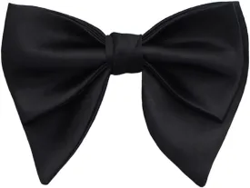 Oversized Bow Ties for Men, Pre Tied Adjustable Satin Silk Bow Tie Solid Color Formal Tuxedo Double Layer Big Bowtie