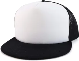 Oversized XXL 5 Panel Flat Bill Foam Trucker Mesh Back Baseball Cap