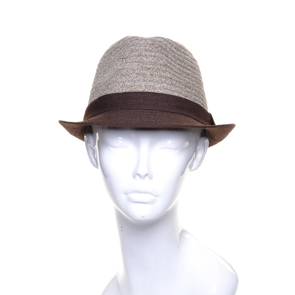 Packable Trilby Fedora Hat Contrast Brim
