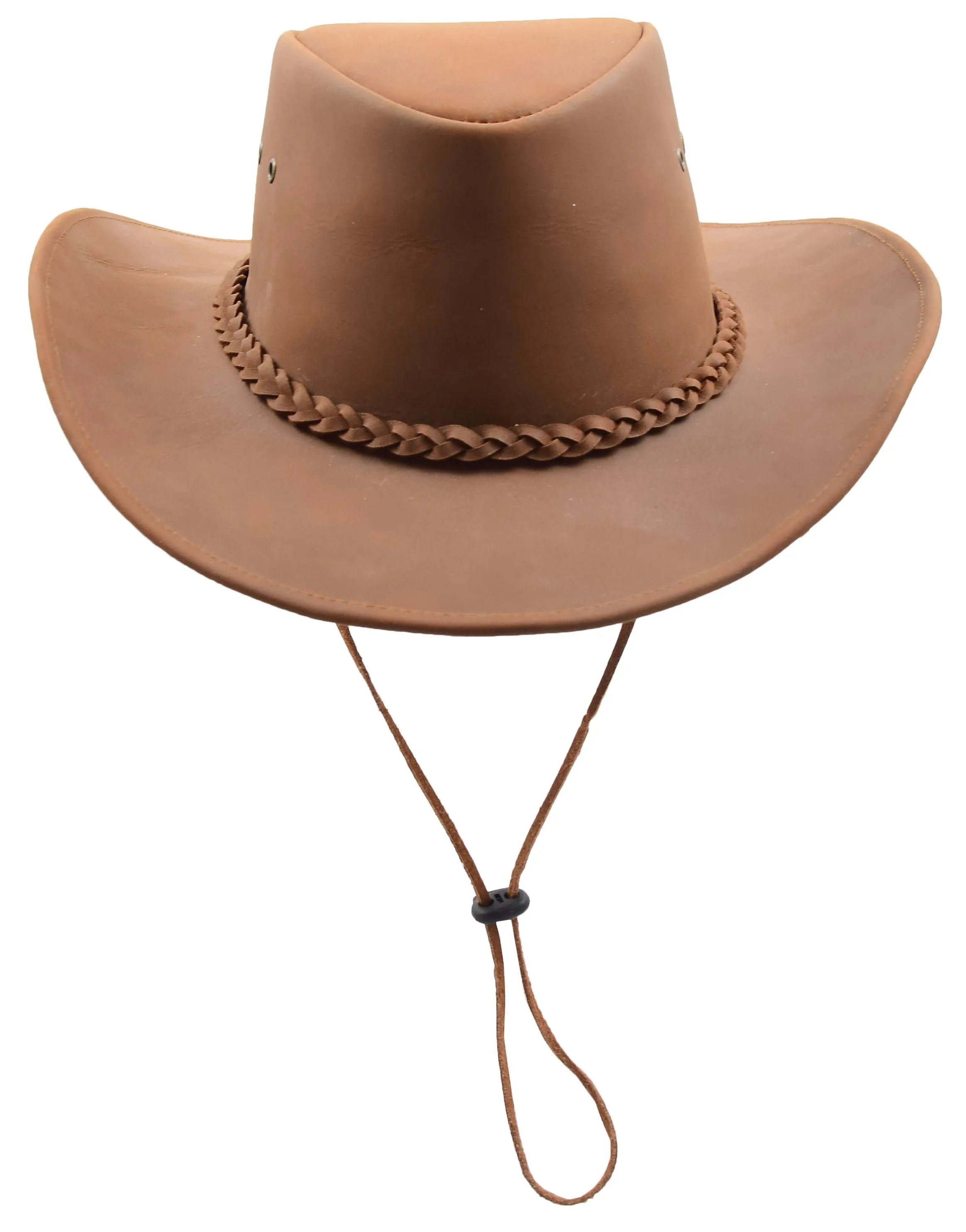 Real Leather Cowboy Australian Bush Hat HL005 Tan