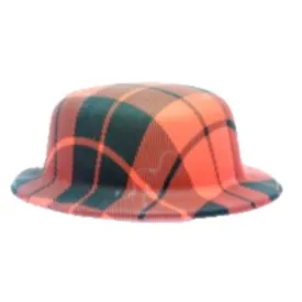 Red Check Plastic Pattern Bowler Hat
