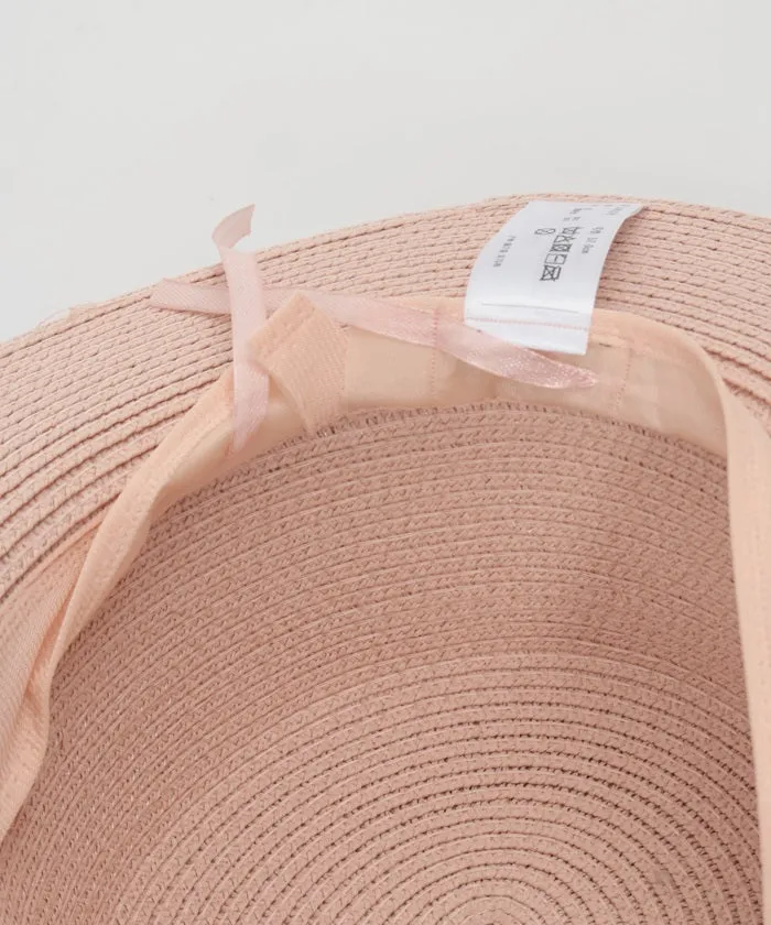 Ribbon Rose Lace Woven Boater Hat