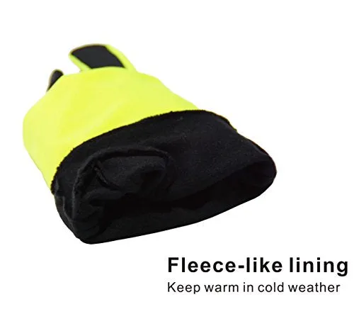 Running Gloves Men Touchscreen Winter Lightweight Liner Gloves with Palm Key Pocket for Outdoor Cycling Jogging Yellow (Large)