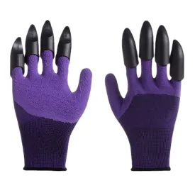 Safety Garden Gloves, Rubber TPR, ABS Plastic Claws, Builders Work, 1 Pair