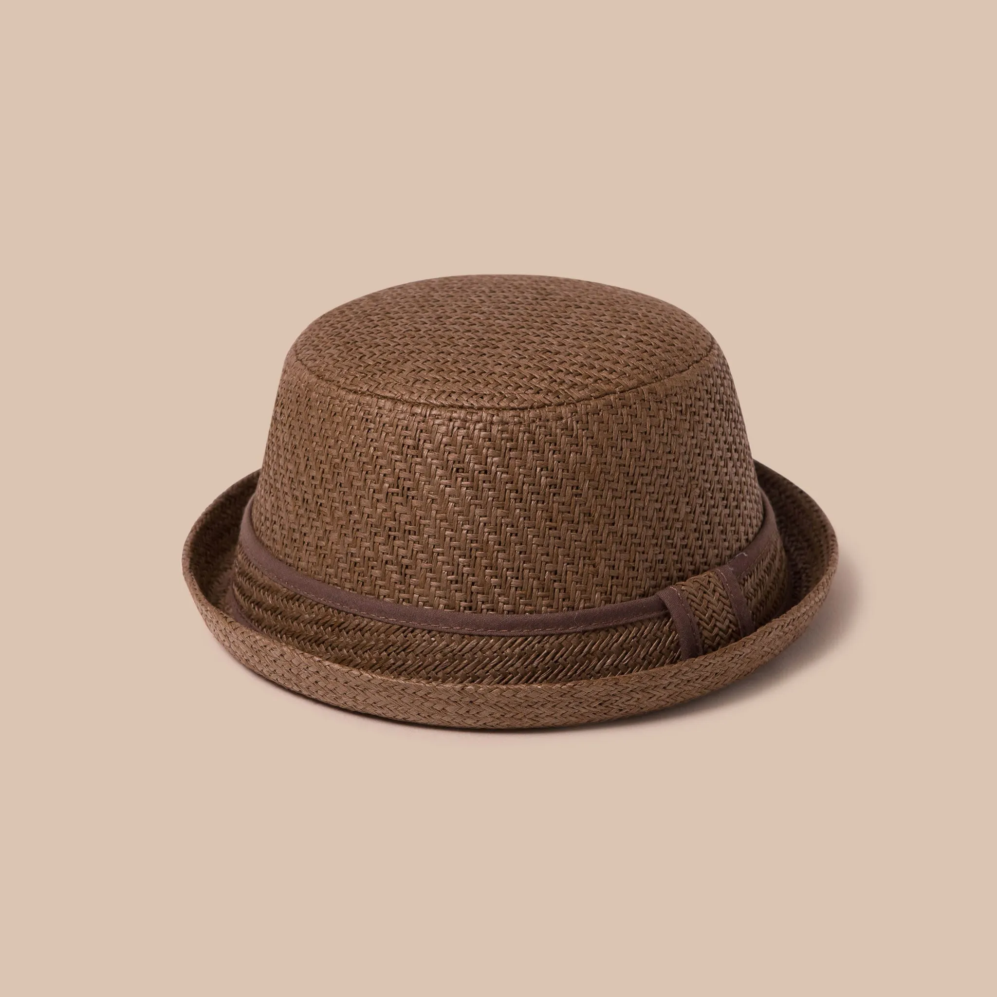 Straw Boater Hat (Brown)