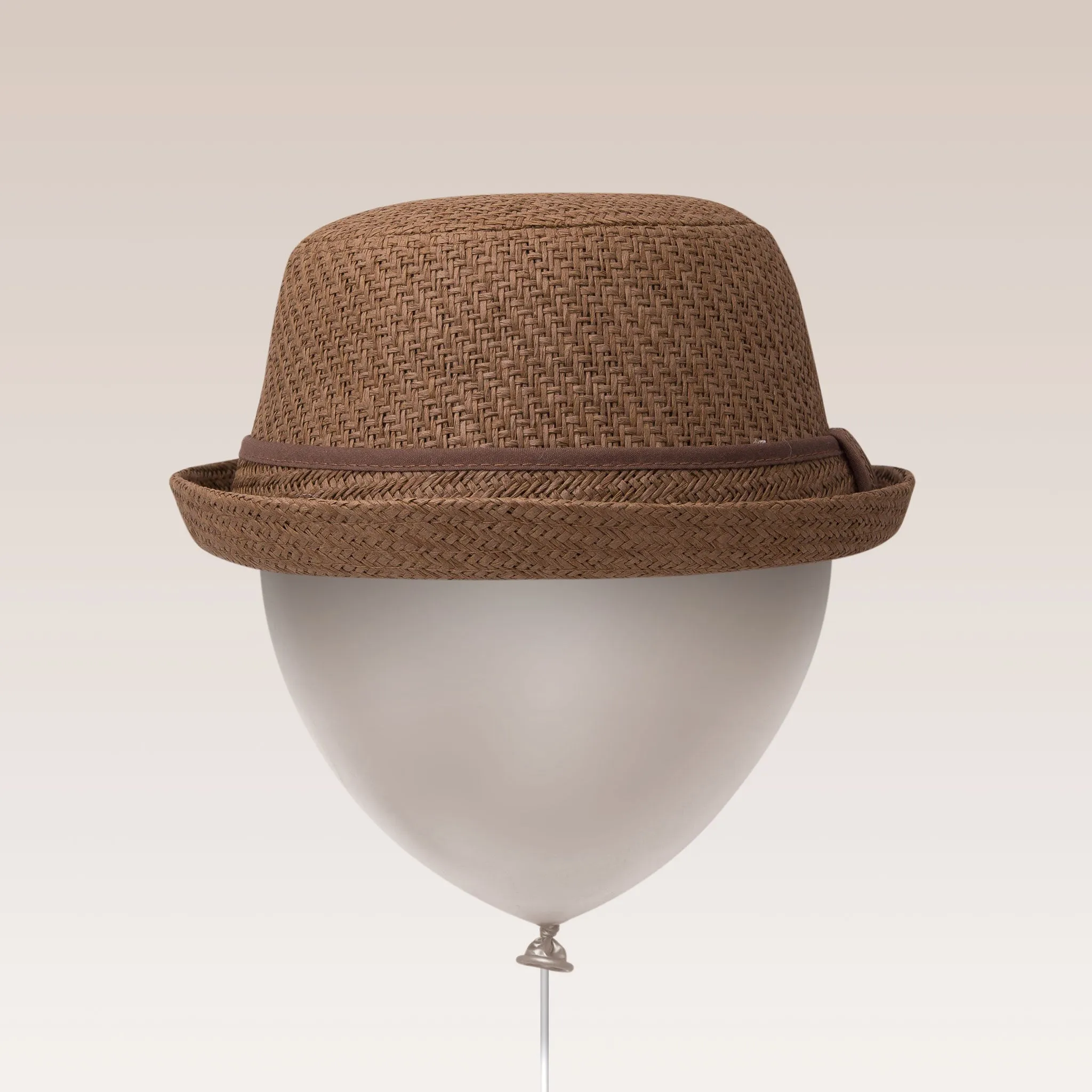 Straw Boater Hat (Brown)