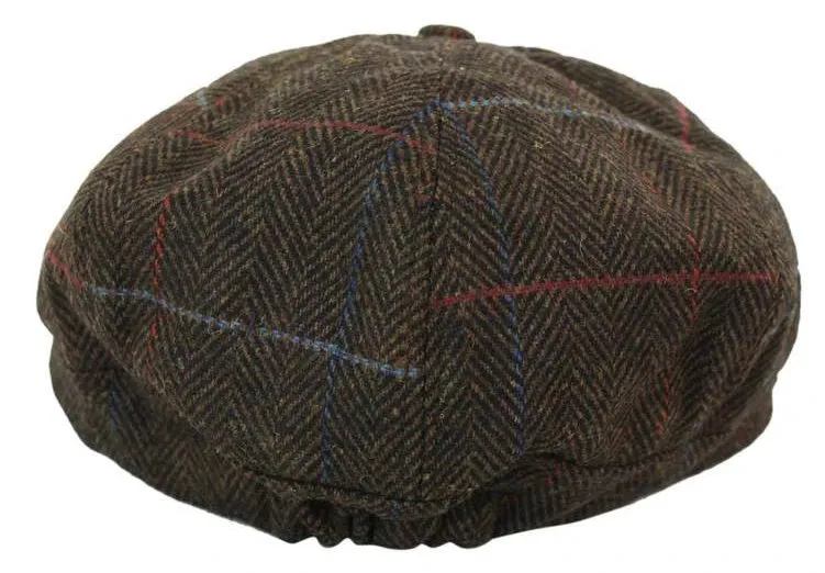Tweed Newsboy Cap Blinders Baker Boy Flat Elasticated Hat
