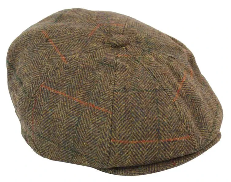 Tweed Newsboy Cap Blinders Baker Boy Flat Elasticated Hat