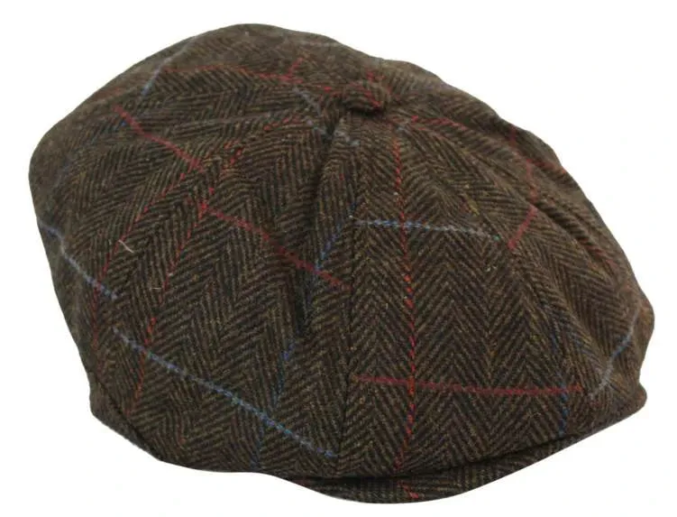 Tweed Newsboy Cap Blinders Baker Boy Flat Elasticated Hat