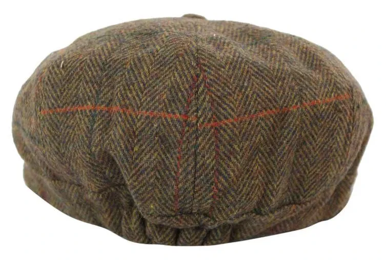 Tweed Newsboy Cap Blinders Baker Boy Flat Elasticated Hat