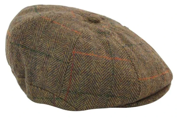 Tweed Newsboy Cap Blinders Baker Boy Flat Elasticated Hat