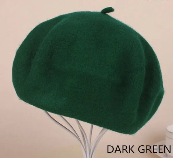Vintage Plain Beret Hats French Berets Warm Wool Spring Winter Beanie Hat