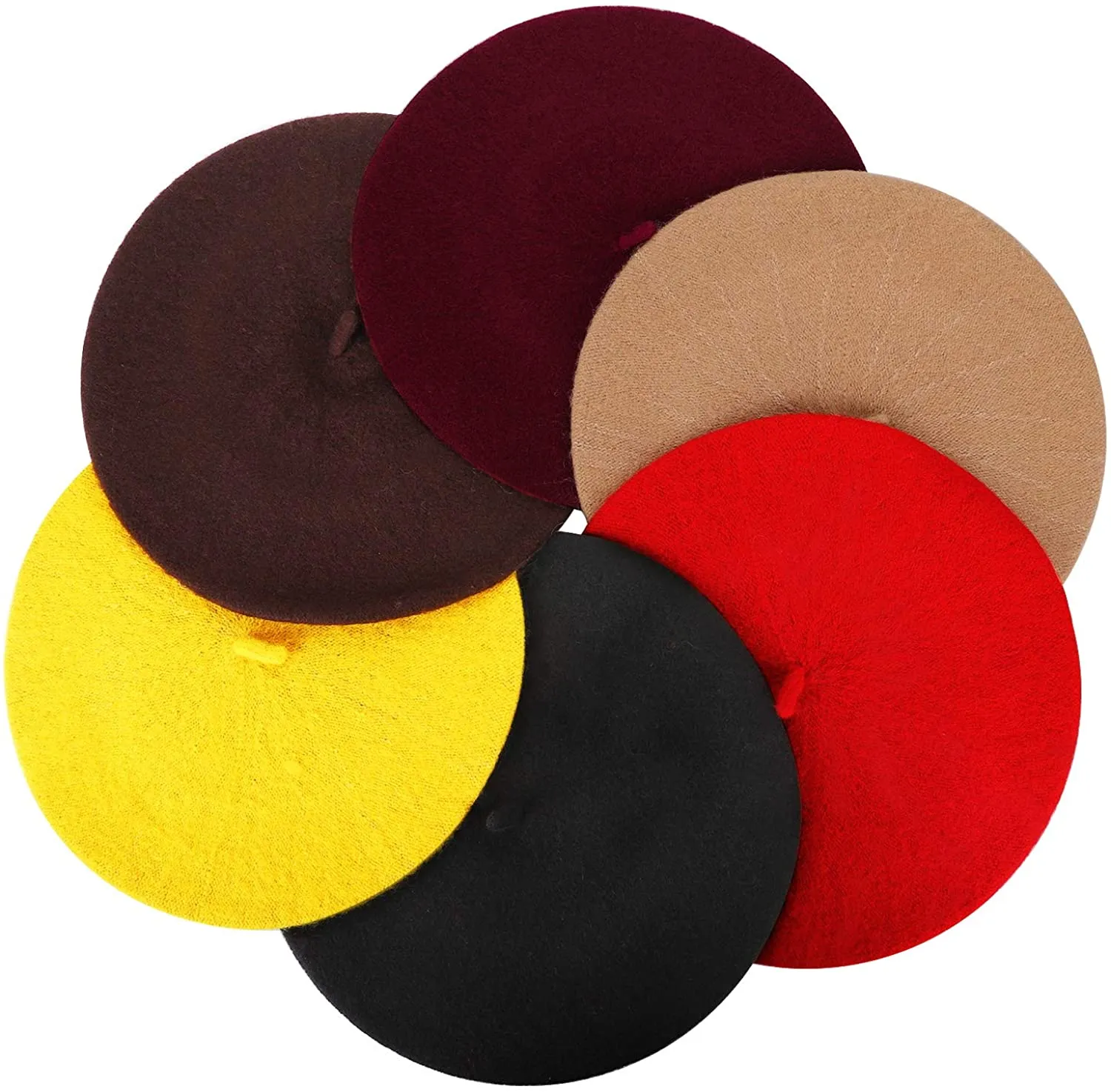 Vintage Plain Beret Hats French Berets Warm Wool Spring Winter Beanie Hat