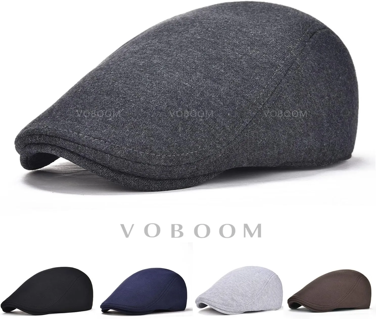 VOBOOM Men's Cotton Flat Ivy Gatsby Newsboy Driving Hat Cap