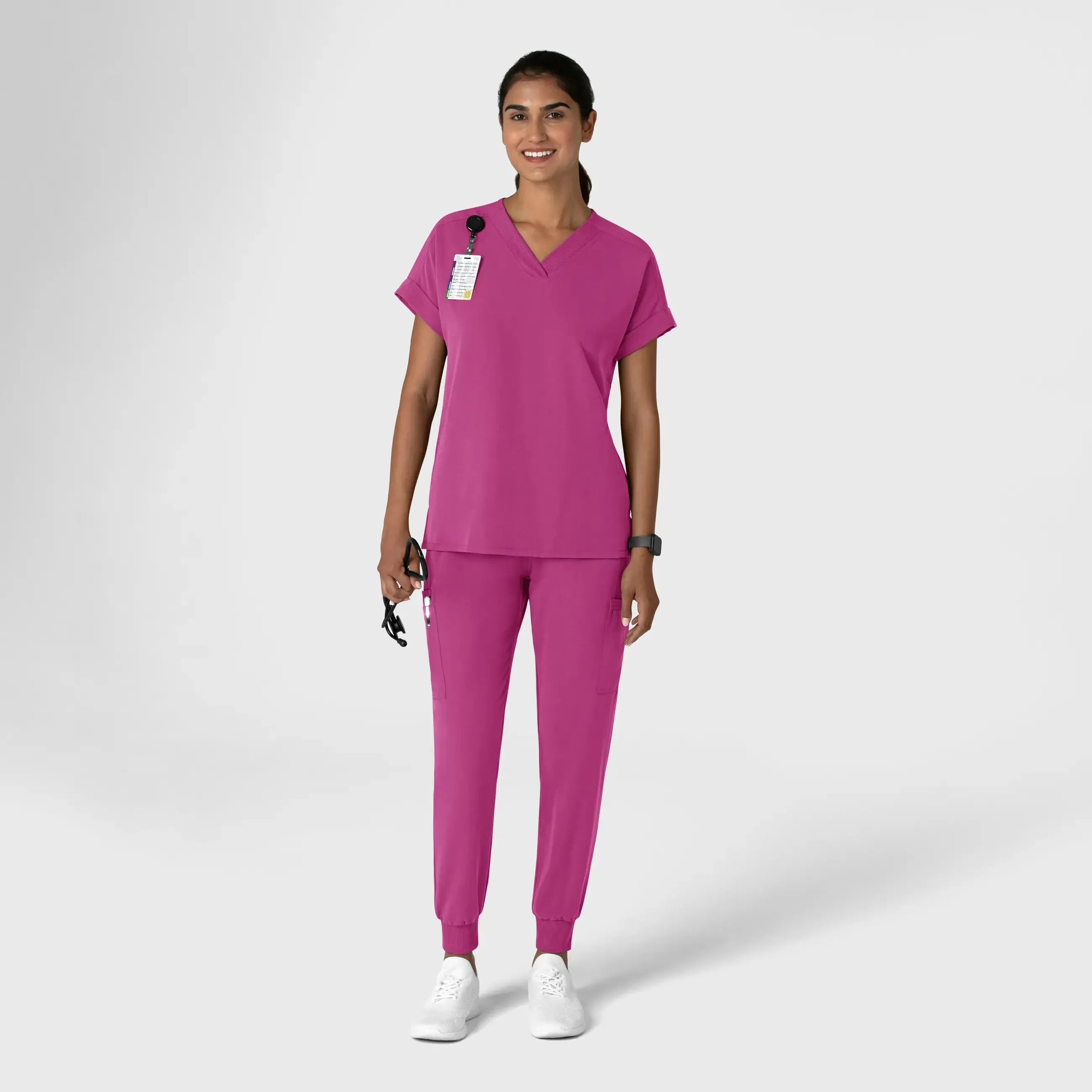 Wink Women's Jogger Utility Scrub Pant - Raspberry
