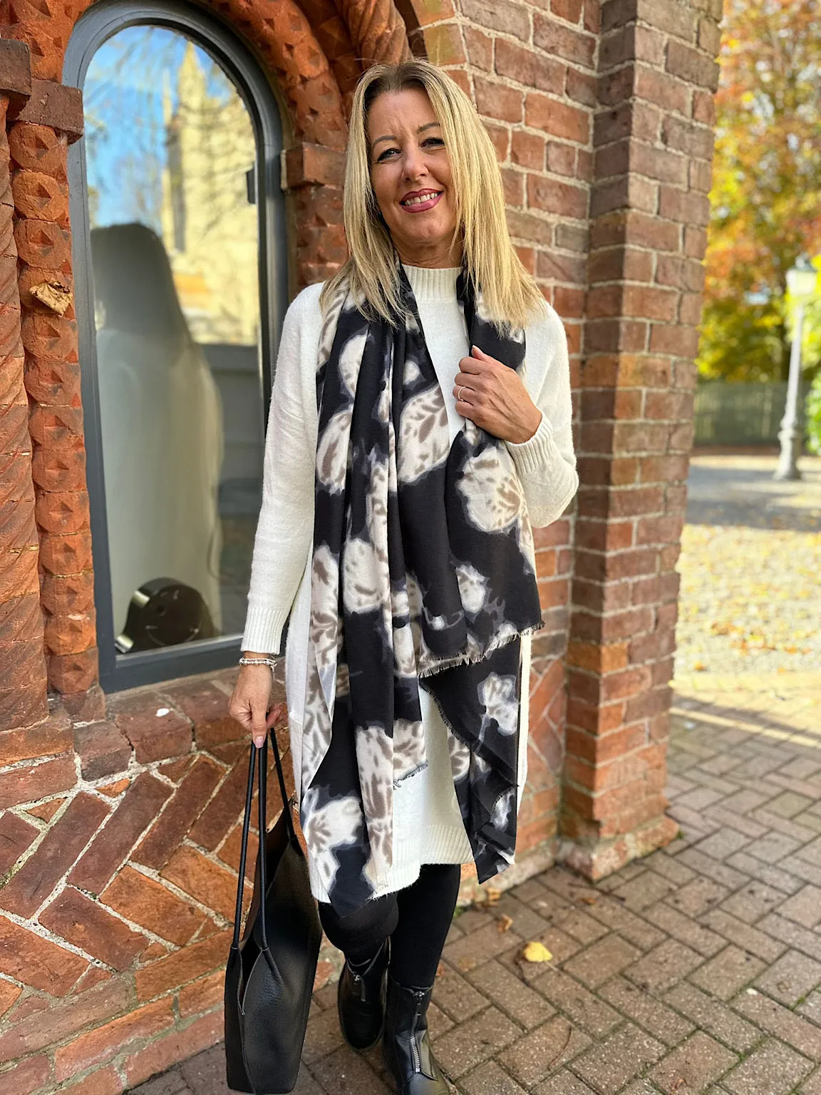 Winter White Pocket Jumper Dress Olivia