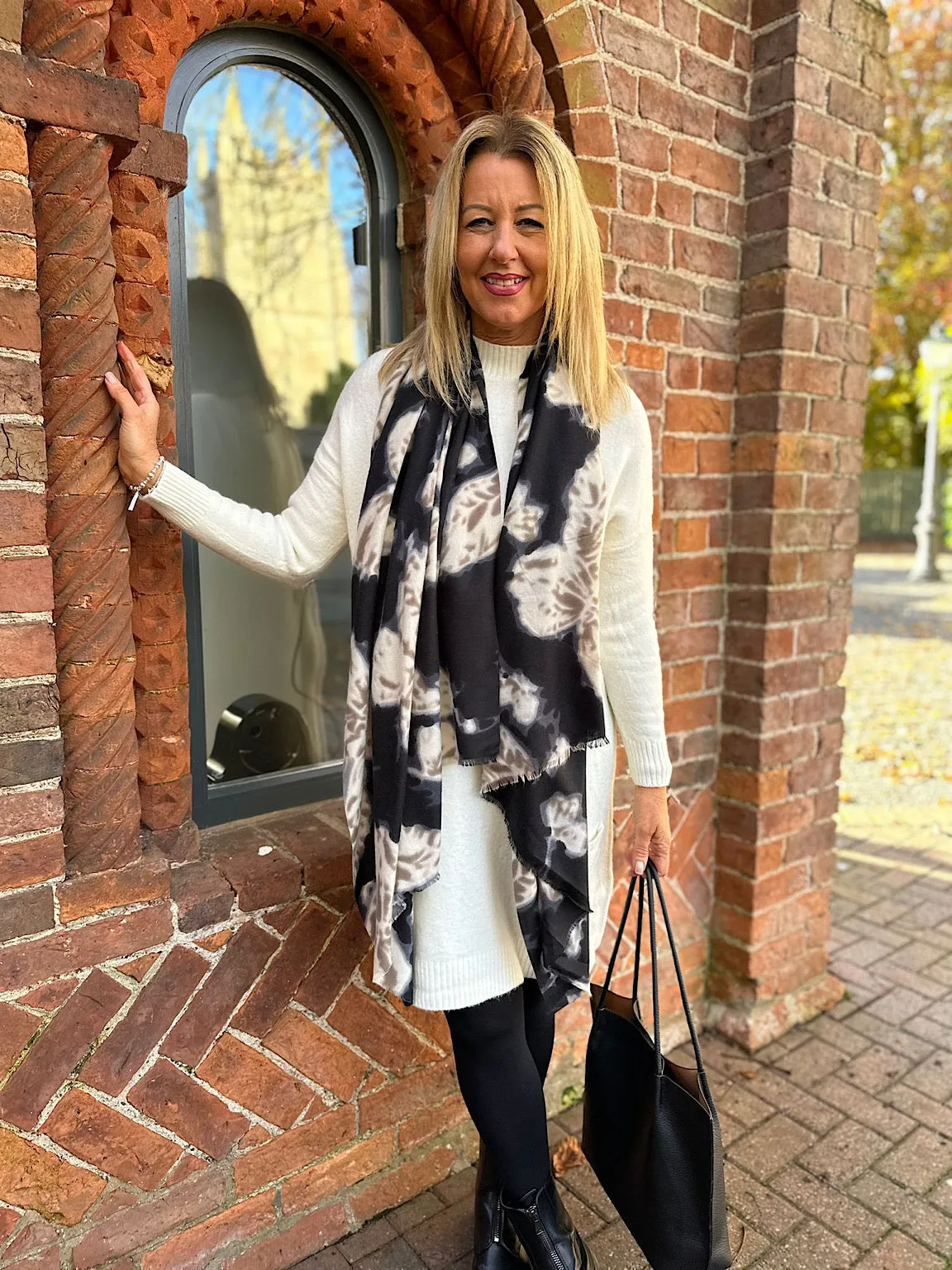 Winter White Pocket Jumper Dress Olivia