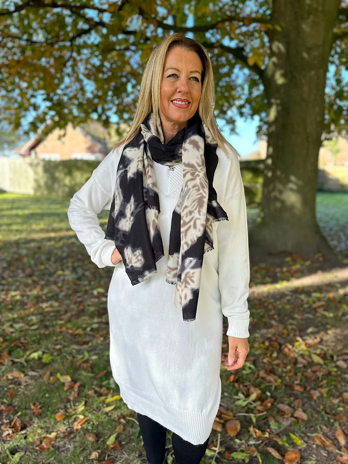 Winter White V Neck Jumper Dress Rhianna