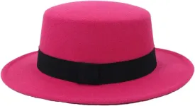 Women Men Wide Brim Fedora Hat for Festival Boater Flat Top Hats for Party Wedding